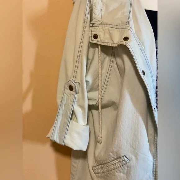 FOREVER 21 Oversized Light Faded Blue Denim Jean Jacket M-L - Picture 5 of 11